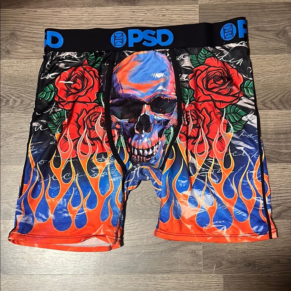 PSD Vibrant Skull and Roses Boxer Briefs